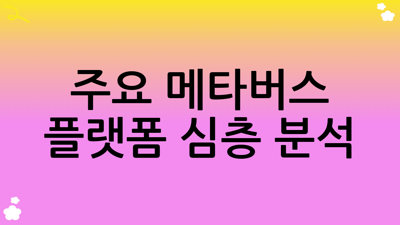 주요 메타버스 플랫폼 심층 분석: 누가 미래를 주도하는가?
